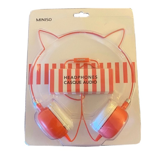 Cute red and white wired cat headphones ! ♡♡ - Picture 1 of 1